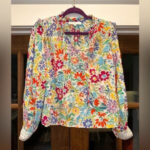 EUC Karlie Size Small Oversized Floral Multicolor‎ Women's Top